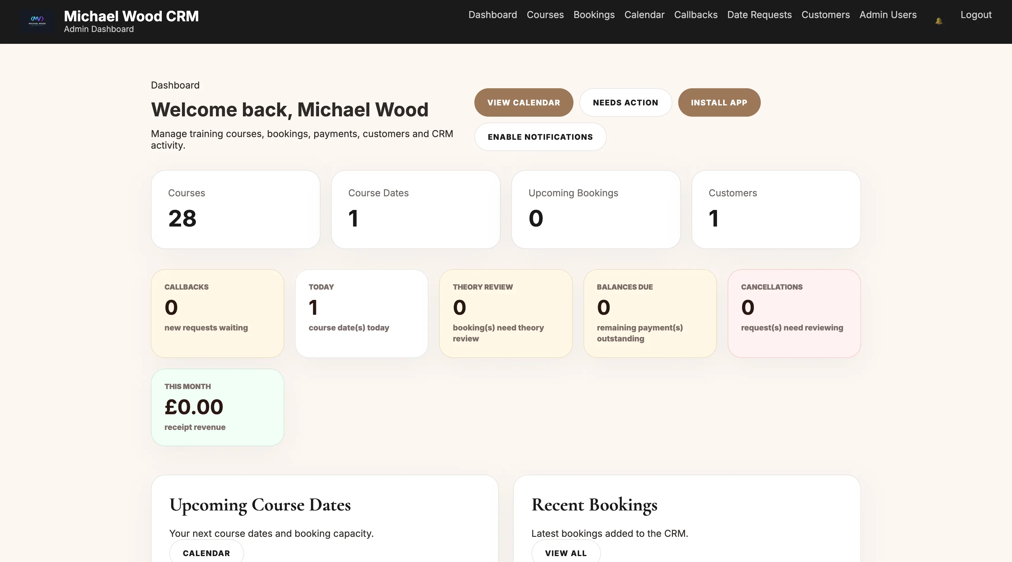 ClinicOS aesthetics clinic booking CRM and training platform