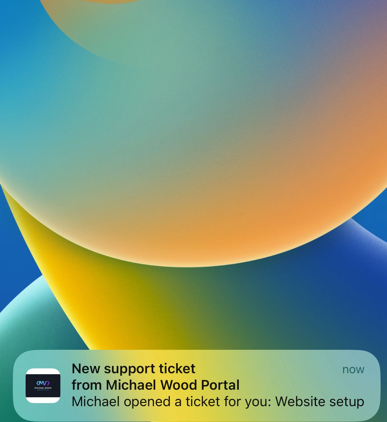 New ticket notification on iPhone