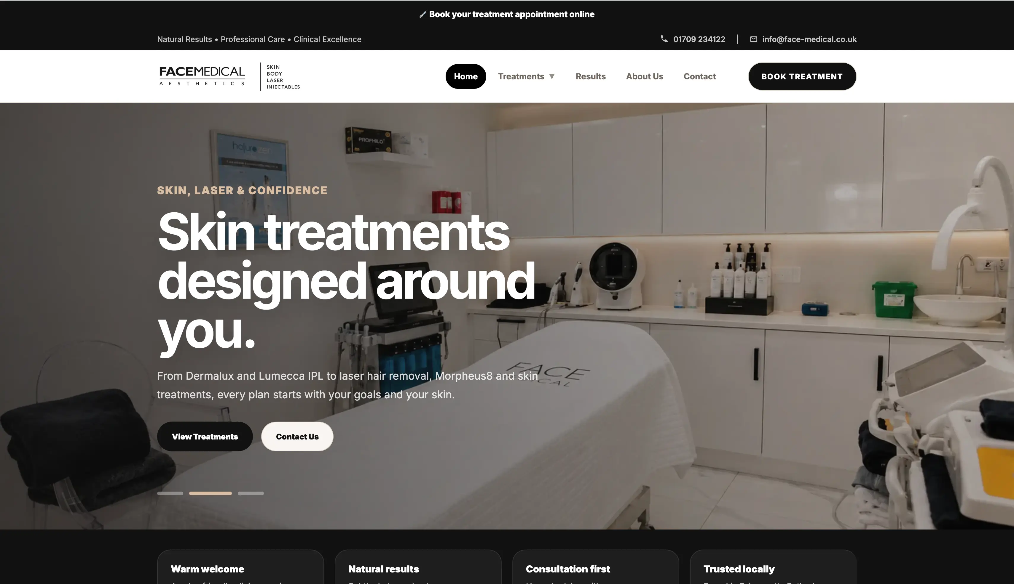Face Medical Aesthetics homepage