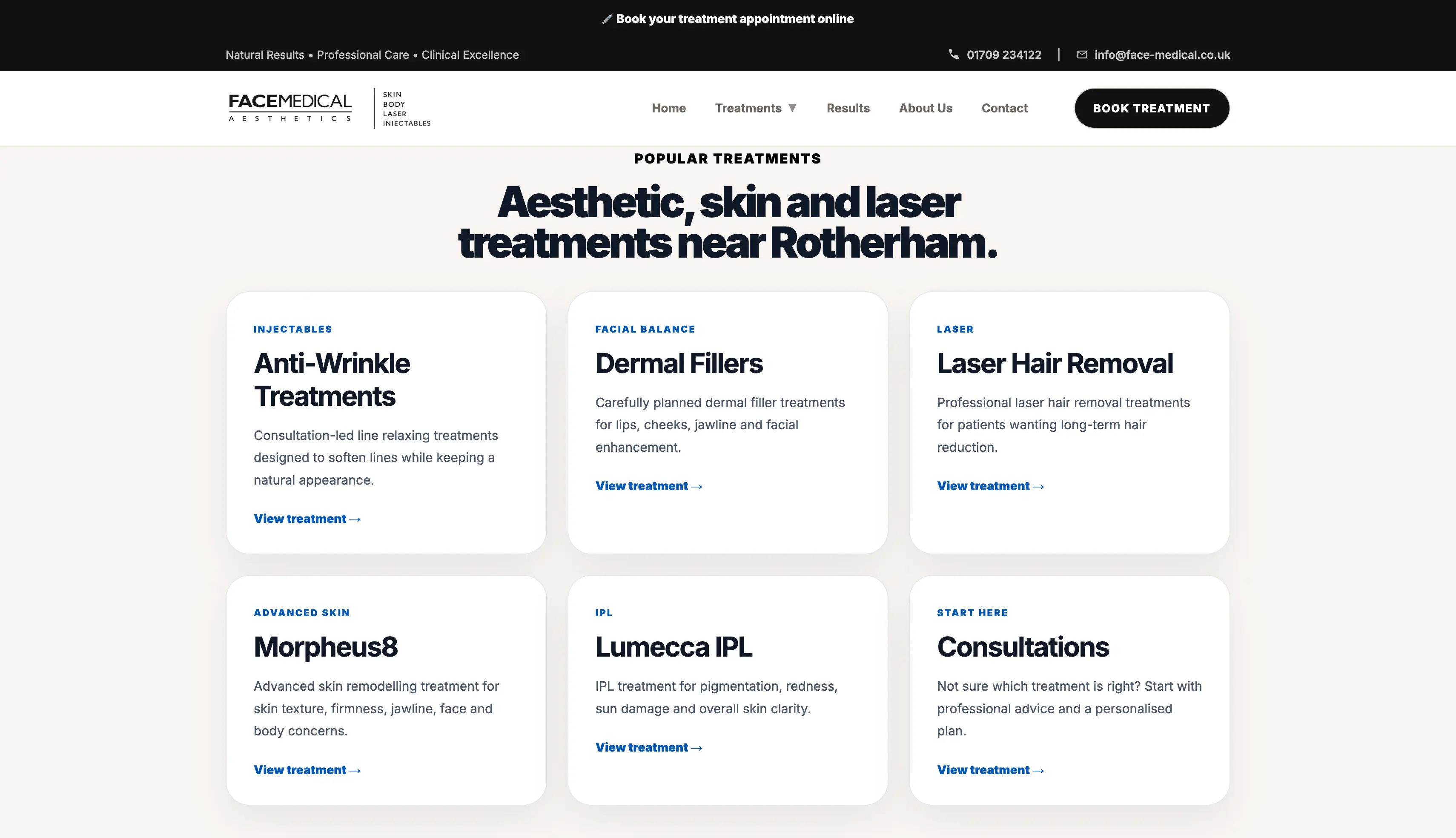Face Medical Aesthetics local treatment page