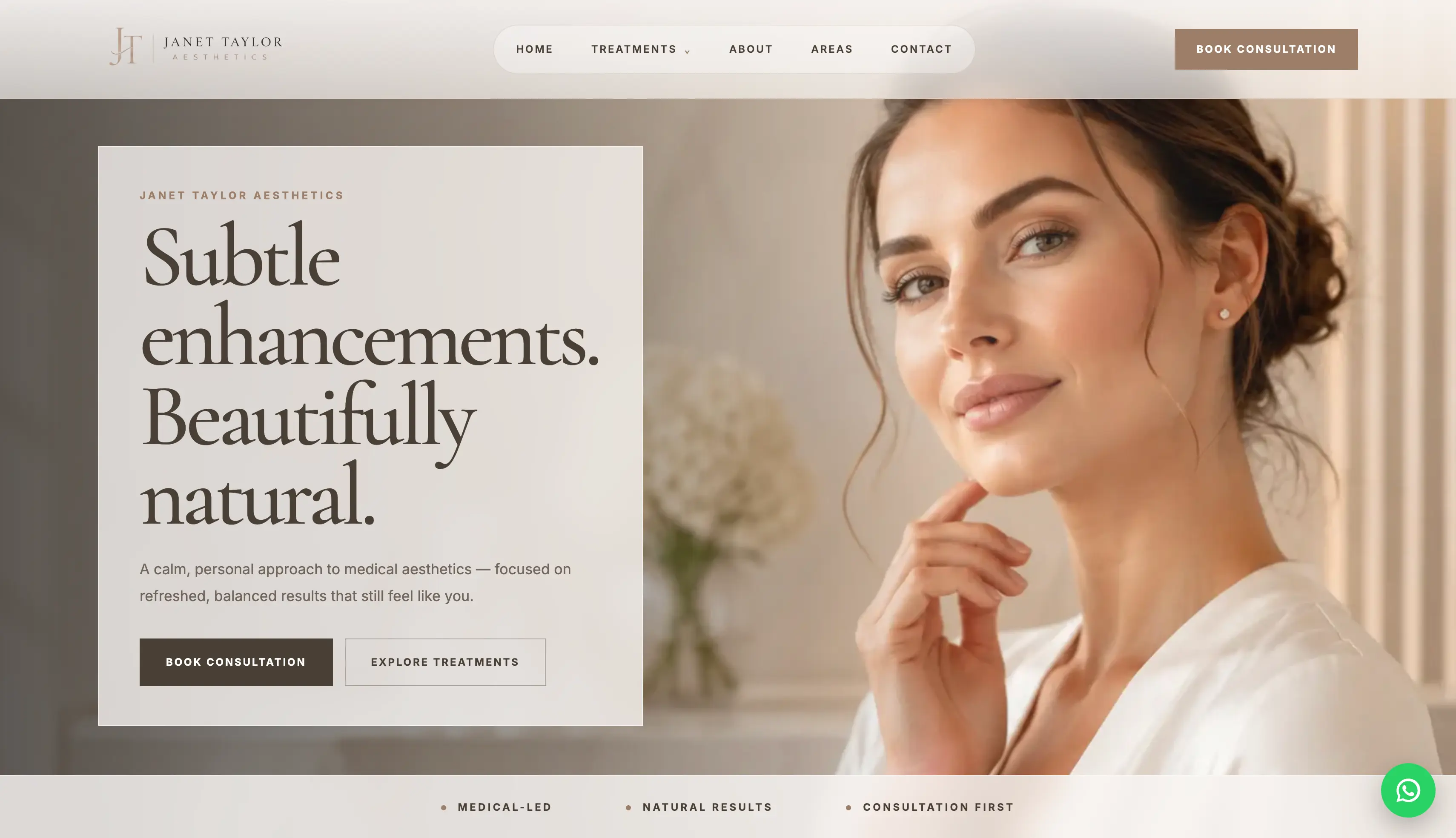 Janet Taylor Aesthetics homepage