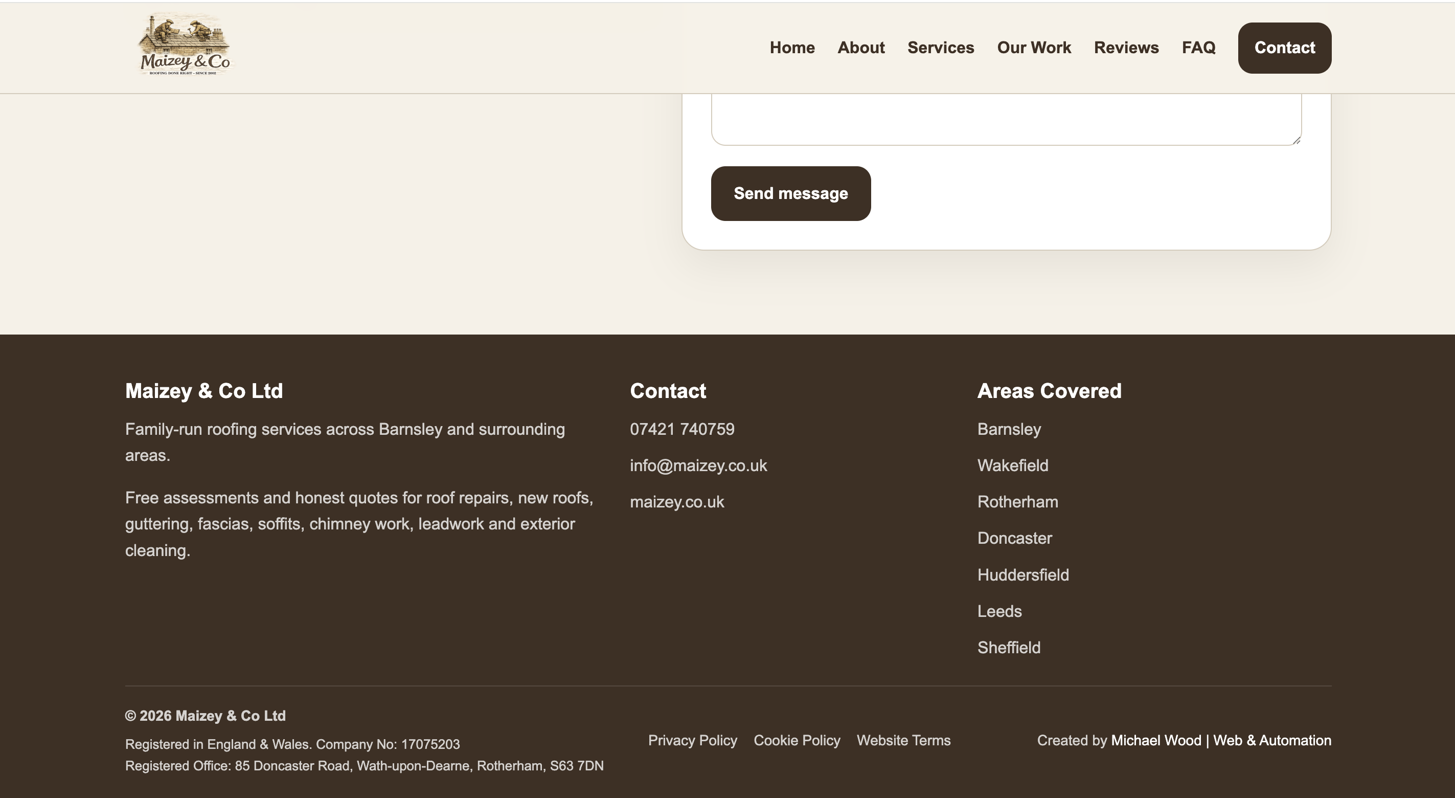 Maizey & Co footer