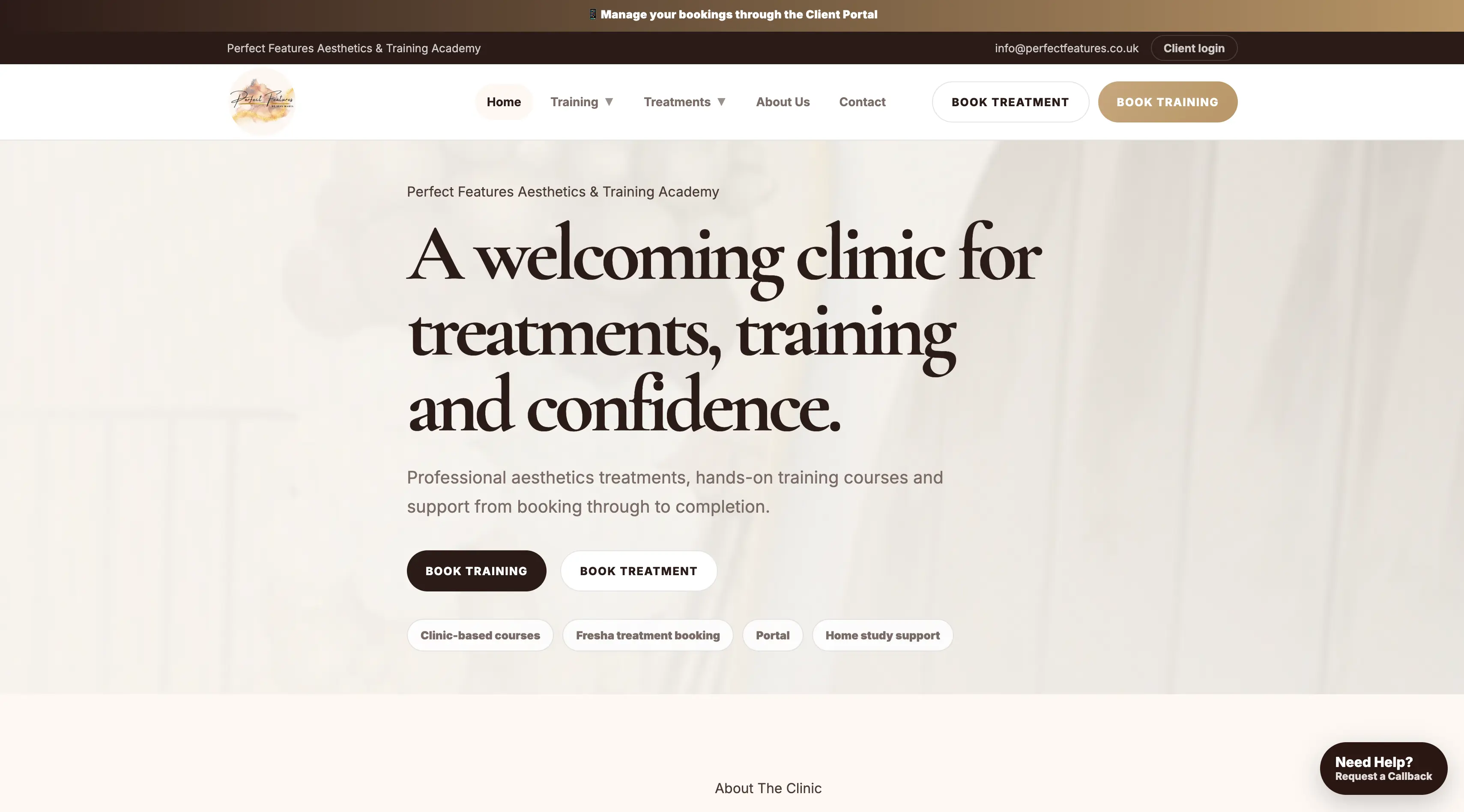 Perfect Features by Sian website homepage