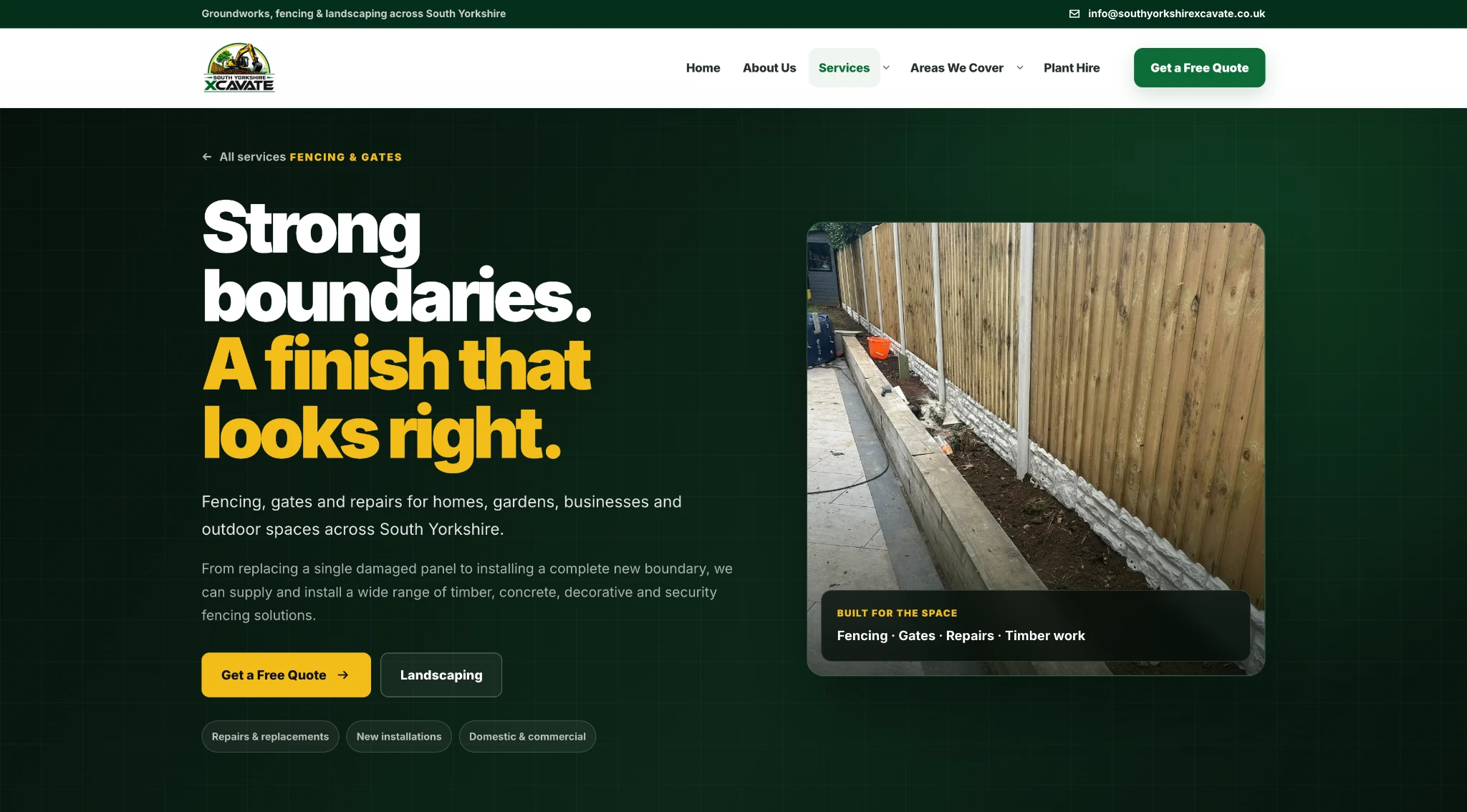 South Yorkshire Xcavate fencing and gates service page