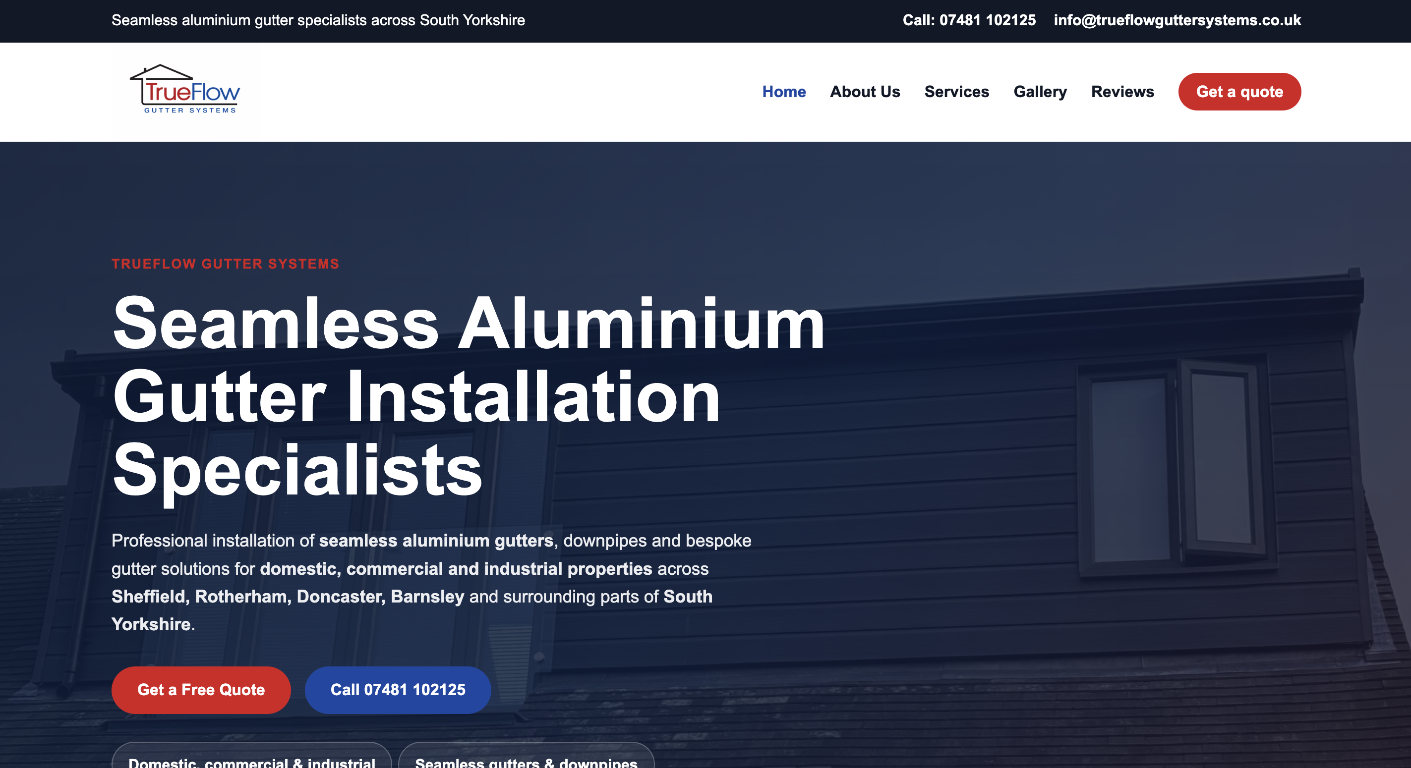 Trueflow Gutter Systems homepage